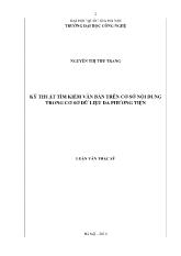Đề tài Kỹ thuật tìm kiếm văn bản trên cơ sở nội dung trong cơ sở dữ liệu đa phương tiện