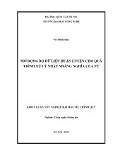Đề tài Mở rộng bộ dữ liệu huấn luyện cho quá trình xử lý nhập nhằng nghĩa của từ
