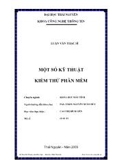 Đề tài Một số kỹ thuật kiểm thử phần mềm