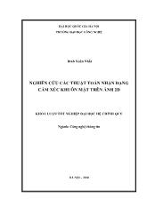 Đề tài Nghiên cứu các thuật toán nhận dạng cảm xúc khuôn mặt trên ảnh 2d