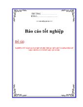 Đề tài Nghiên cứu một số vấn đề về phụ thuộc dữ liệu và khai phá dữ liệu trong cơ sở dữ liệu quan hệ