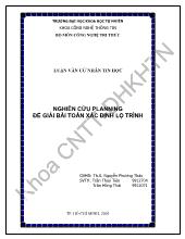 Đề tài Nghiên cứu planning để giải bài toán xác định lộ trình