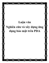 Đề tài Nghiên cứu và xây dựng ứng dụng bảo mật trên PDA