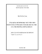 Đề tài Ứng dụng mô hình học máy tiên tiến nhằm tăng cường khả năng dự báo xu thế của thị trường chứng khoán