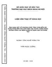 Đề tài Ứng dụng một số phương pháp tính toán mềm xây dựng phần mềm trợ giúp điều trị thuốc chống đông đường uống cho bệnh nhân sử dụng van tim nhân tạo
