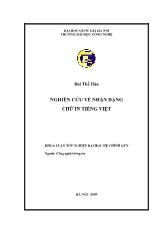Đề tài Nghiên cứu về nhận dạng chữ in tiếng việt