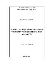 Đề tài Nghiên cứu việc đảm bảo an toàn thông tin trong hệ thống tính toán lưới