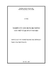 Đề tài Nghiên cứu xây dựng hệ thống lưu trữ và quản lý tài liệu