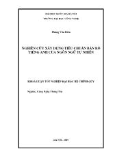 Đề tài Nghiên cứu xây dựng tiêu chuẩn bản rõ tiếng anh của ngôn ngữ tự nhiên