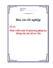Đề tài Phát triển một số phương pháp lọc thông tin cho hệ tư vấn