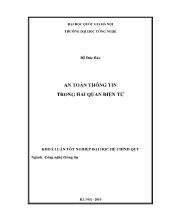 Đề tài An toàn thông tin trong hải quan điện tử