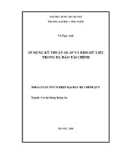Đề tài Áp dụng kỹ thuật olap và kho dữ liệu trong dự báo tài chính