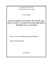Đề tài Bài toán trích xuất thông tin cho dữ liệu bán cấu trúc và áp dụng xây dựng hệ thống tìm kiếm giá cả sản phẩm