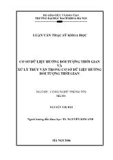 Đề tài Cơ sở dữ liệu đối tượng thời gian và xử lý truy vấn trong cơ sở dữ liệu đối tượng thời gian