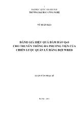 Đề tài Đánh giá hiệu quả đảm bảo qos cho truyền thông đa phương tiện của chiến lược quản lý hàng đợi wred