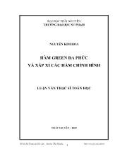 Đề tài Hàm green đa phức và xấp xỉ các hàm chỉnh hình