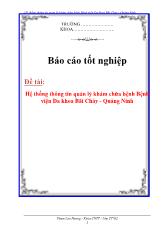 Đề tài Hệ thống thông tin quản lý khám chữa bệnh Bệnh viện Đa khoa Bãi Cháy - Quảng Ninh