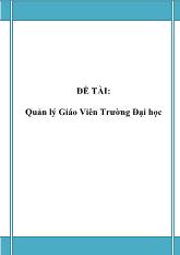 Đề tài Quản lý giáo viên trường đại học