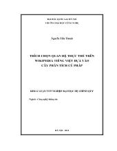 Đề tài Trích chọn quan hệ thực thể trên wikipedia tiếng việt dựa vào cây phân tích cú pháp