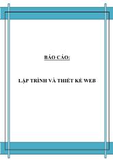 Đề tài Lập trình và thiết kế web