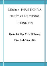 Đề tài Quản lý học viên ở trung tâm anh văn elite