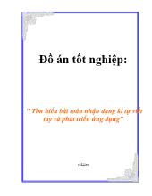Đề tài Tìm hiểu bài toán nhận dạng kí tự viết tay và phát triển ứng dụng