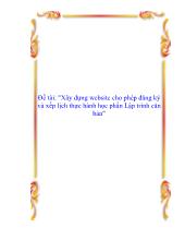 Đề tài Xây dựng website cho phép đăng ký và xếp lịch thực hành học phần Lập trình căn bản