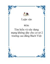 Luận văn Tìm hiểu và xây dựng mạng không dây cho cơ sở 2 - trường cao đẳng Bách Việt