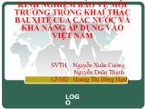 Đề tài Kinh nghiệm bảo vệ môi trường trong khai thác bauxite của các nước và khả năng áp dụng vào Việt Nam