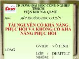 Đề tài Tài nguyên có khả năng phục hồi và không có khả năng phục hồi