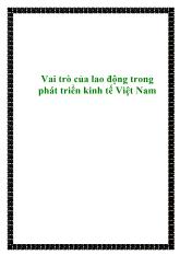 Đề tài Vai trò của lao động trong phát triển kinh tế Việt Nam
