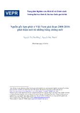 Đề tài Nguồn gốc lạm phát ở Việt Nam giai đoạn 2000-2010 phát hiện mới từ những bằng chứng mới