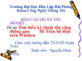 Đồ án Tìm hiểu kỹ thuật tấn công thông qua lỗi Tràn bộ đệm trên Window