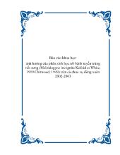 Đề tài Ảnh hưởng của phân sinh học tới bệnh tuyến trùng nốt sưng (Meloidogyne incognita Kofoid et White, 1919-Chitwood, 1949) trên cà chua vụ đông xuân 2002-2003