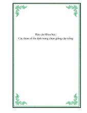 Đề tài Các tham số ổn định trong chọn giống cây trồng