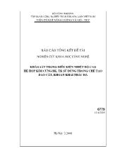 Đề tài Khảo sát trong điều kiện nhiệt độ cao hệ hợp kim cứng BK, TK sử dụng trong chế tạo dao cắt, khoan thai thác đá