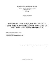 Đề tài Phương pháp ly trích, thu nhận và làm giàu acid docosahexaenoic trong mỡ cá basa pangasius bocourti sauvage