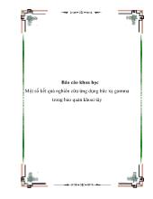 Chuyên đề Một số kết quả nghiên cứu ứng dụng bức xạ gamma trong Bảo Quản Khoai Tây