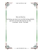 Đề tài Ảnh hưởng của mưa và các loại hình sử dụng đất đến quá trình suy thoái đất trong lưu vực nhỏ ở tân minh - Đà bắc - Hoà Bình