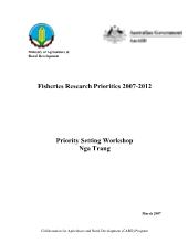 Đề tài Fisheries Research Priorities 2007-2012