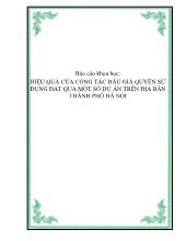 Đề tài Hiệu quả của công tác đấu giá quyền sử dụng đất qua một số dự án trên địa bàn thành phố Hà Nội