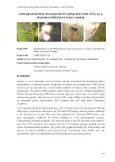 Đề tài Integrated pest management using weaver ants as a major component for cashew