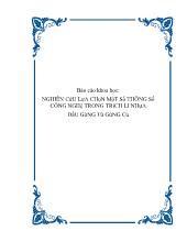 Đề tài Nghiên cứu lựa chọn một số thông số công nghệ trong trích li nhựa dầu gừng từ gừng củ