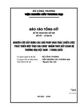 Đề tài Nghiên cứu xây dưng các giải pháp khai thác chiến lược phát triển một trục hai cánh nhắm thúc đẩy quan hệ thương mại Việt Nam và trung quốc