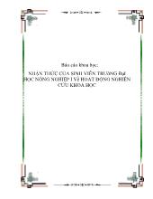 Đề tài Nhận thức của sinh viên trường đại học nông nghiệp I về hoat động nghiên cứu khoa học