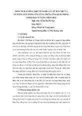 Đề tài Phân tích sự khác biệt về nghĩa của từ hán việt và từ tiếng hán tương ứng cùng những ứng dụng trong giảng dạy từ vựng Tiếng Hán