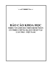 Đề tài Thiếu vitamin b12 trên bệnh nhân có triệu chứng dạ dày ruột tại Cần Thơ - Việt Nam