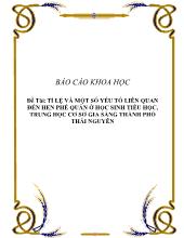 Đề tài Tỉ lệ và một số yếu tố liên quan đến hen phế quản ở học sinh tiểu học, trung học cơ sở gia sàng thành phố Thái Nguyên