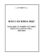 Đề tài Tổng hợp và nghiên cứu phức chất của lantan với l – histidin
