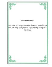 Thực trạng vỡ các giải pháp kinh tế-quản lý chủ yếu phát triển bền vững nghề gây nuôi động thực vật hoang dã ở Việt Nam